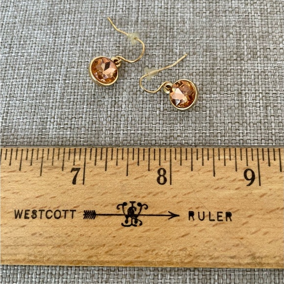 NWOT Earnings Peach Faceted Crystal and Gold Metal - Picture 5 of 6